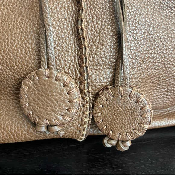 Carlos Falchi handmade Brown soft pebbled leather bag 9”x16” - Picture 8 of 16